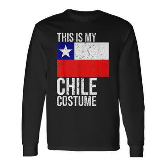 Vintage This Is My Chile Flag Costume For Halloween Chile Long Sleeve T-Shirt T-Shirt | Mazezy CA