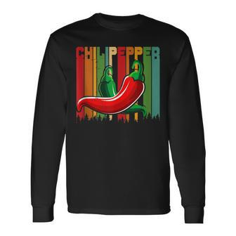 Vintage Chili-Peppers Red Hot Vintage Vegetable Peppers Long Sleeve - Seseable