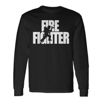 Vintage Classic Fireman Idea Proud Firefighter Pride Long Sleeve T-Shirt T-Shirt | Mazezy