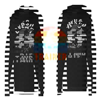 Vintage Dinosaur Trex Trainer Retro Sunset Dino Halloween Dinosaur Long Sleeve T-Shirt T-Shirt | Mazezy