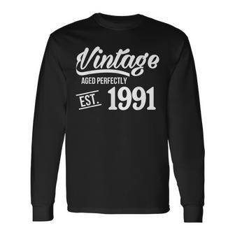 Vintage Est 1991 27Th Years Old 27 Birthday Long Sleeve T-Shirt | Mazezy