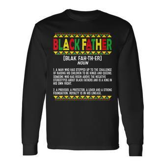 Vintage Fathers Day Black Father Definition African American Long Sleeve T-Shirt T-Shirt | Mazezy