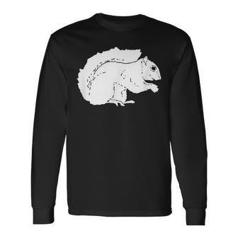 Vintage Forest Animals Cute American Gray Squirrel Long Sleeve T-Shirt | Mazezy