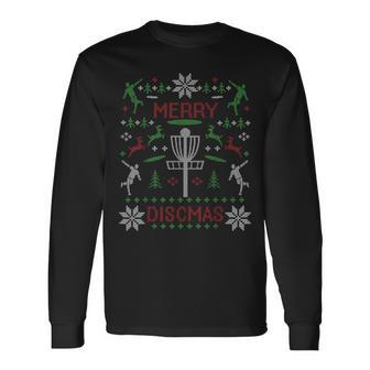 Vintage Disc Golf Ugly Christmas Party Long Sleeve T-Shirt - Monsterry UK