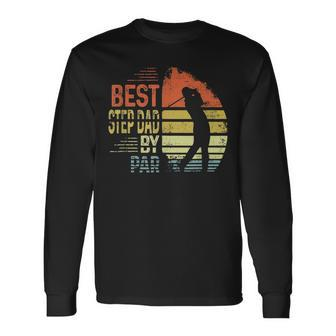 Vintage Golfing Best Step Dad By Par Golf Lovers Fathers Day Long Sleeve T-Shirt T-Shirt | Mazezy