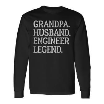 Vintage Grandpa Husband Engineer Legend Long Sleeve T-Shirt T-Shirt | Mazezy