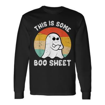 Vintage Halloween Retro Boo This Is Some Boo Sheet Long Sleeve T-Shirt - Seseable