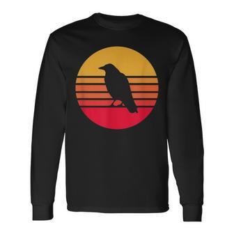 Vintage Halloween Retro Crow Raven Idea Halloween Long Sleeve T-Shirt T-Shirt | Mazezy