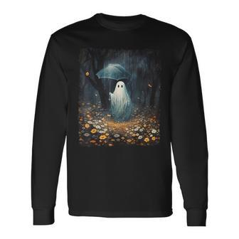 Vintage Halloween Spooky Ghost In The Forest Umbrella Gothic Long Sleeve - Seseable