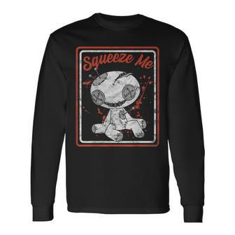 Vintage Horror Squeeze Me Voodoo Doll Horror Horror Long Sleeve T-Shirt | Mazezy