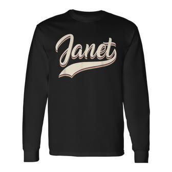 Vintage Janet Retro First Name Personalized 1970S Love Janet Long Sleeve T-Shirt - Thegiftio UK