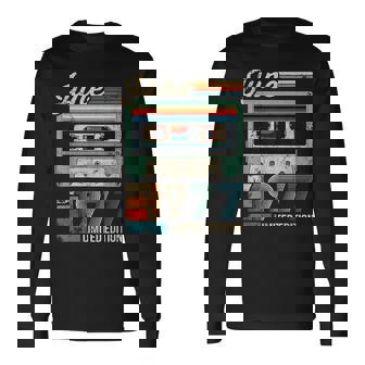 Vintage June 1977 Cassette Tape 46Th Birthday Decorations Long Sleeve T-Shirt | Mazezy