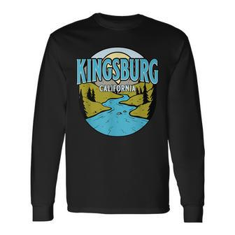 Vintage Kingsburg California River Valley Souvenir Print Long Sleeve T-Shirt | Mazezy