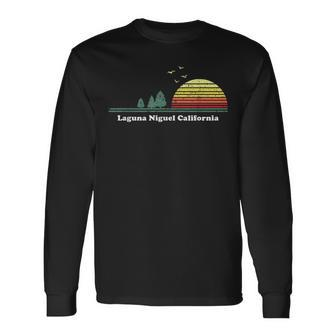 Vintage Laguna Niguel California Sunset Souvenir Print Long Sleeve T-Shirt | Mazezy CA
