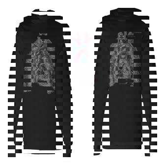 Vintage Medical Anatomy Human Lungs Heart Medical Long Sleeve T-Shirt | Mazezy