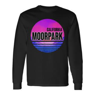Vintage Moorpark Vaporwave California Long Sleeve T-Shirt | Mazezy