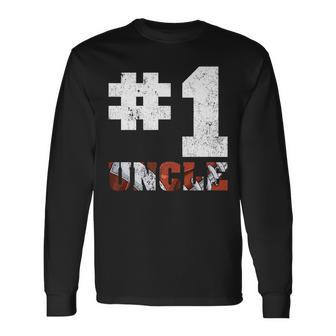 Vintage Number One American Football Uncle Fathers Day Long Sleeve T-Shirt T-Shirt | Mazezy CA