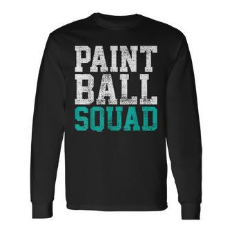 Vintage Paintball Squad Team Game Player Long Sleeve T-Shirt | Mazezy