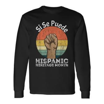 Vintage Hispanic Pride National Hispanic Heritage Month Long Sleeve - Monsterry DE
