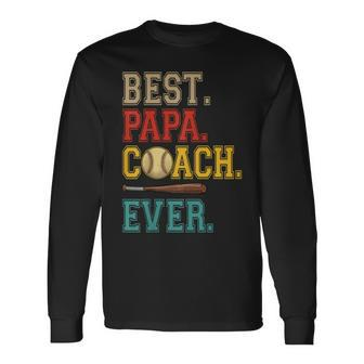 Vintage Papa Coach Ever Costume Baseball Player Coach Long Sleeve T-Shirt T-Shirt | Mazezy