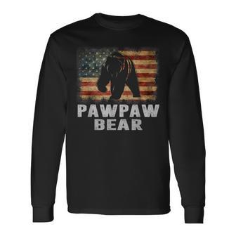 Vintage Pawpaw Bear Pawpaw Wildling Fathers Day Dad Long Sleeve T-Shirt | Mazezy