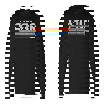 Vintage Retro 70S 80S Style Hometown Of Ovilla Tx Long Sleeve T-Shirt | Mazezy