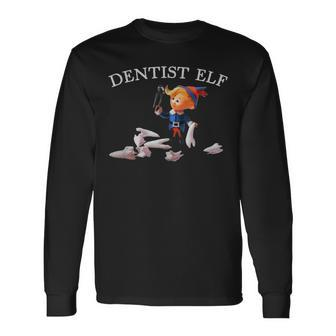 Vintage Retro Christmas Dentist Elf Long Sleeve T-Shirt - Seseable