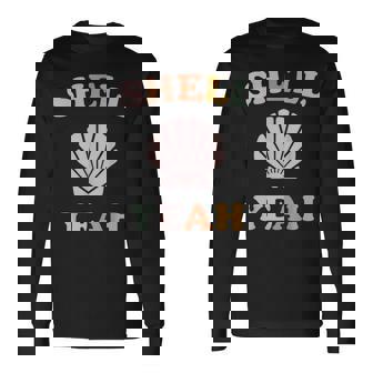 Vintage Retro Shell Yeah Beach Tropical Vacation Vacation Long Sleeve T-Shirt | Mazezy