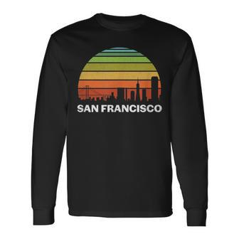Vintage San Francisco Ca Cityscape Retro Graphic Long Sleeve T-Shirt T-Shirt | Mazezy