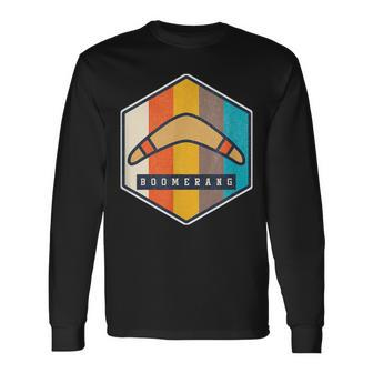 Vintage Sports Throwing Boomerang Retro Thrower Long Sleeve T-Shirt | Mazezy