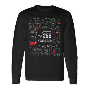 Vintage Square Root Of 256 16 Years Old Birthday Math Math Long Sleeve T-Shirt T-Shirt | Mazezy