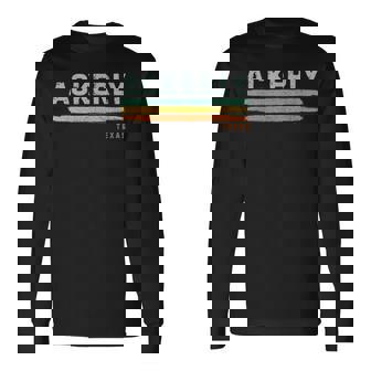 Vintage Stripes Ackerly Tx Long Sleeve T-Shirt | Mazezy