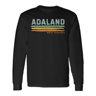 Vintage Stripes Adaland Wv Long Sleeve T-Shirt | Mazezy