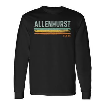 Vintage Stripes Allenhurst Tx Long Sleeve T-Shirt | Mazezy
