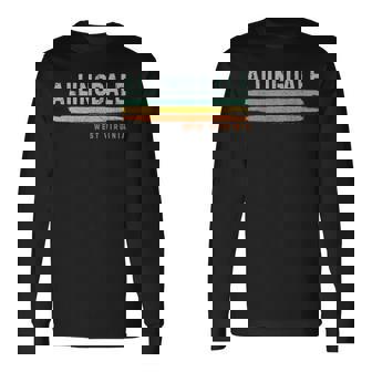Vintage Stripes Allingdale Wv Long Sleeve T-Shirt | Mazezy