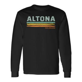 Vintage Stripes Altona Co Long Sleeve T-Shirt | Mazezy
