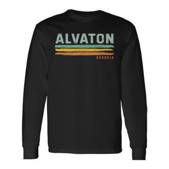 Vintage Stripes Alvaton Ga Long Sleeve T-Shirt | Mazezy