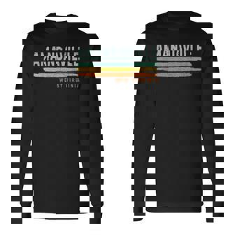 Vintage Stripes Amandaville Wv Long Sleeve T-Shirt | Mazezy