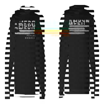 Vintage Stripes Amberson Pa Long Sleeve T-Shirt | Mazezy
