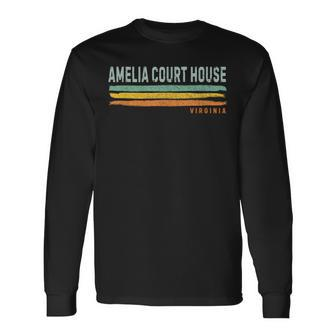 Vintage Stripes Amelia Court House Va Long Sleeve T-Shirt | Mazezy UK