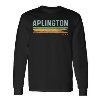 Vintage Stripes Aplington Ia Long Sleeve T-Shirt | Mazezy