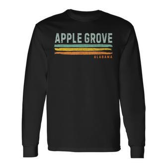 Vintage Stripes Apple Grove Al Long Sleeve T-Shirt | Mazezy