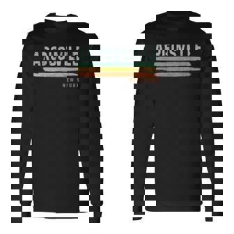 Vintage Stripes Argusville Ny Long Sleeve T-Shirt | Mazezy