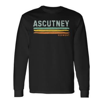 Vintage Stripes Ascutney Vt Long Sleeve T-Shirt | Mazezy