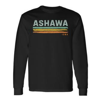 Vintage Stripes Ashawa Ia Long Sleeve T-Shirt | Mazezy