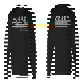 Vintage Stripes Auvil Wv Long Sleeve T-Shirt | Mazezy