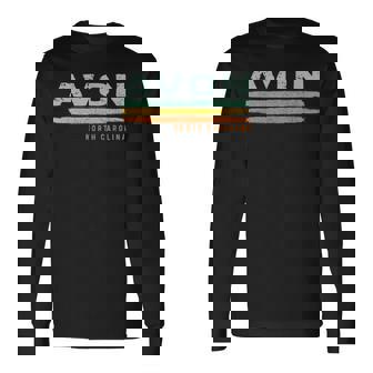 Vintage Stripes Avon Nc Long Sleeve T-Shirt | Mazezy