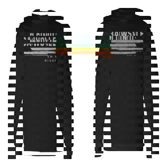 Vintage Stripes Baldwinsville Ny Long Sleeve T-Shirt | Mazezy