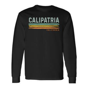 Vintage Stripes Calipatria Ca Long Sleeve T-Shirt | Mazezy