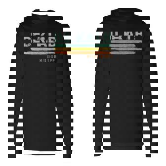 Vintage Stripes De Kalb Ms Long Sleeve T-Shirt | Mazezy